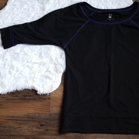 NY&Co New York and Company Lounge Top Black Comfy - Picture 3 of 8